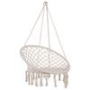 Silla Colgante De Algodón Blanco Macramé Trenzado Columpio Boho Interior Exterior Gabella - Blanco