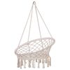 Silla Colgante De Algodón Blanco Macramé Trenzado Columpio Boho Interior Exterior Gabella - Blanco