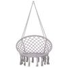 Silla Colgante De Algodón Gris Macramé Trenzado Columpio Boho Interior Exterior Gabella - Gris