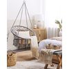 Silla Colgante De Algodón Gris Macramé Trenzado Columpio Boho Interior Exterior Gabella - Gris