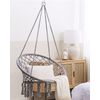 Silla Colgante De Algodón Gris Macramé Trenzado Columpio Boho Interior Exterior Gabella - Gris