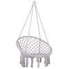 Silla Colgante De Algodón Gris Macramé Trenzado Columpio Boho Interior Exterior Gabella - Gris