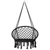 Silla Colgante De Algodón Negro Macramé Trenzado Columpio Boho Interior Exterior Gabella - Negro