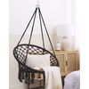 Silla Colgante De Algodón Negro Macramé Trenzado Columpio Boho Interior Exterior Gabella - Negro