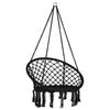 Silla Colgante De Algodón Negro Macramé Trenzado Columpio Boho Interior Exterior Gabella - Negro