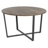 Mesa De Centro Madera Oscura Tablero De Mdf Negro 80 Cm Patas De Metal Industrial Sala De Estar Orick - Madera Oscura