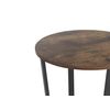 Mesa Auxiliar Madera Oscura Tablero De Mdf Negro 50 Cm Patas De Metal Industrial Sala De Estar Orick - Madera Oscura