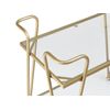 Carrito De Cocina De Metal Dorado Vidrio 75 X 45 Cm Ruedas 2 Estantes Glamour Sala De Estar Noti - Dorado