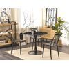 Mesa De Comedor Mármol Negro Tablero Mdf Negro Base Metal 90 Cm Industrial Cocina Boca - Negro