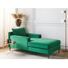 Chaise Longue De Terciopelo Verde Negro Respaldo Reposabrazos Cojín Gueret - Verde