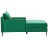 Chaise Longue De Terciopelo Verde Negro Respaldo Reposabrazos Cojín Gueret - Verde