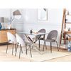 Mesa De Comedor Tablero De Vidrio Templado 120 X 70 Cm Patas Plateadas 4 Personas Moderno Maramo - Plateado