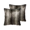 Conjunto De 2 Cojines De Acrílico Blanco Negro 45 X 45 Cm Rayas Cremallera Glamour Sala De Estar Dormitorio Rubrum - Gris