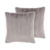 Conjunto De 2 Cojines De Poliéster Gris 45 X 45 Cm Cremallera Relieve Sala De Estar Dormitorio Pumila - Gris