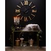 Reloj De Pared Metal Negro Dorado Ø 80 Cm Números Romanos Moderno Sala De Estar Valsot - Negro