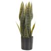 Planta Artificial En Maceta De Material Sintético Verde Negro 40 Cm Accesorio Interior Snake Plant - Verde