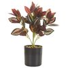 Planta Artificial En Maceta De Material Sintético Verde Rojo Negro 35 Cm Accesorio Interior Tradescantia - Rojo