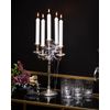 Candelabro De Metal Plateado 5 Velas Hecho A Mano Vintage Tradicional Comedor Dormitorio Petra - Plateado