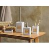 Conjunto De Accesorios De Baño De Dolomita Beige Dispensador Jabonera Escobilla Recipiente Minimalista Kourou - Beige