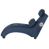 Chaise Longue De Terciopelo Azul Oscuro Altavoz Bluetooth Puerto Usb Moderno Sala De Estar Simorre - Azul