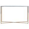 Consola De Vidrio Templado Blanco Dorado Efecto Mármol Mesa Glamour Moderno Sala De Estar Dormitorio Royse - Blanco