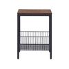 Mesa Auxiliar Tablero De Partículas Madera Oscura Negro 40 X 40 Cm Cesta De Alambre Almacenaje Industrial Moderno Sala De Estar Dormitorio Kenner - Negro