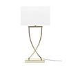 Lámpara De Mesa De Metal Blanco Dorado Poli Algodón 62 Cm Sala De Estar Yasuni - Blanco