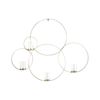 Candelero De Metal Dorado 80 Cm Portavelas Cristal Centro De Mesa Glamour Buru - Dorado