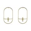 Conjunto De 2 Candeleros De Metal Dorado Portavelas Moderno Minimalista Caviana - Dorado