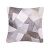 Conjunto De 2 Cojines De Piel Algodón Beige 45 X 45 Cm Patchwork Neeloor - Gris