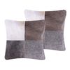 Conjunto De 2 Cojines De Piel De Vaca Algodón Gris 45 X 45 Cm Patchwork Nelland - Gris