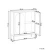 Aparador De Metal Negro Dorado 90 X 35 Cm 2 Puertas Cristal Frontal Lateral Sarre - Negro