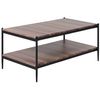 Mesa De Centro Madera Oscura Negro 100 X 52 Cm Mdf Patas Metal 2 Niveles Avoca - Madera Oscura