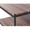 Mesa De Centro Madera Oscura Negro 100 X 52 Cm Mdf Patas Metal 2 Niveles Avoca - Madera Oscura