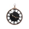 Reloj De Pared Negro Cobrizo 44 Cm Metal Colgante Números Arábigos Alloza - Negro