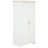 Armario Blanco Madera Clara 180 Cm Puertas Estantes Almacenaje Dormitorio Sellin - Blanco