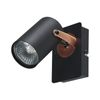 Conjunto De 2 Lámparas De Pared De Metal Negro Cobrizo Focos Luz Orientable Klip - Negro