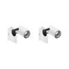 Conjunto De 2 Lámparas De Pared De Metal Blanco Negro Focos Luz Orientable Klip - Blanco