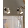 Conjunto De 2 Lámparas De Pared De Metal Blanco Negro Focos Luz Orientable Klip - Blanco