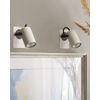 Conjunto De 2 Lámparas De Pared De Metal Blanco Negro Focos Luz Orientable Klip - Blanco