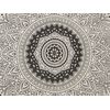 Manta De Algodón Beige Negro 130 X 180 Cm Patrón Floral De Mandala Berhampore - Beige