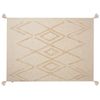 Manta De Algodón Beige 130 X 180 Cm Patrón Geométrico Accesorio Acogedor Morbi - Beige