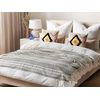 Manta De Algodón Negro Blanco 130 X 180 Cm Patrón Tribal Cama Dormitorio Panvel - Blanco