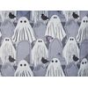 Cojín De Terciopelo Gris Blanco 45 X 45 Cm Patrón Fantasma Halloween Fanate - Gris