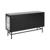 Cómoda De Metal Negro 115 X 35 Cm 3 Puertas Estantes Vidrio Patas Devon - Negro