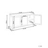 Aparador De Metal Blanco 115 X 35 Cm 3 Puertas Vidrio Templado Estantes Newport - Blanco