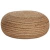 Puf Boho De Yute 50 Cm Redondo Con Relleno Eps Beige Natural Tifelt - Beige