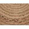 Puf Boho De Yute 50 Cm Redondo Con Relleno Eps Beige Natural Tifelt - Beige