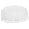 Puf Boho De Algodón Redondo Mullido 50 Cm Diámetro Blanco Oulad - Blanco