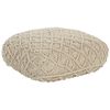 Puf De Algodón Beige 50 X 50 Cm Cojín De Asiento Piso Macramé Berrechid - Beige